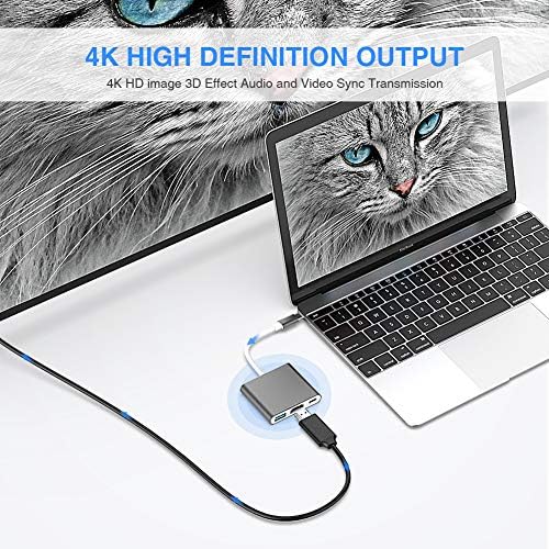 Akhara USB C do HDMI Multiprti adapter, tip C HUB na 4K HDMI sa USB 3.0 priključkom za punjenje i USB