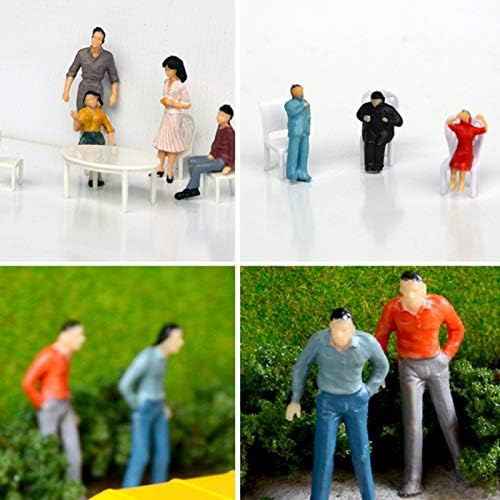 Ljudi figurice, 20 kom model vozovi arhitektonski 1: 30 skala 2.2 Inch obojene figure sjedi i stoji sitni