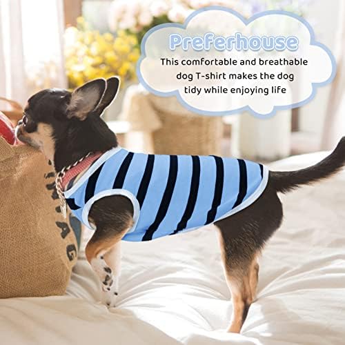Preferhouse Pet Dog Striped T-Shirt Dogs Cats Cotton Vest Spring Summer pet Apparel Tee Shirt
