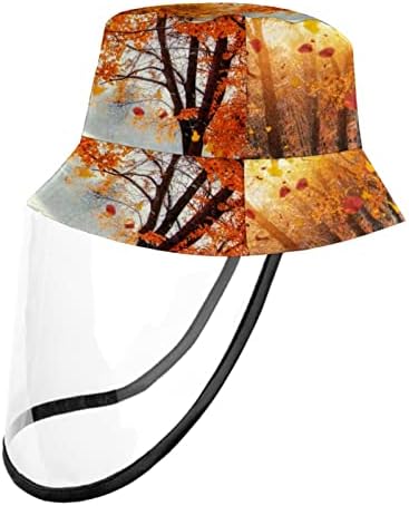 Zaštitni šešir za odrasle sa štitom za lice, ribarsku šeširu protiv sunčane kape, jesenji zlatni lišće