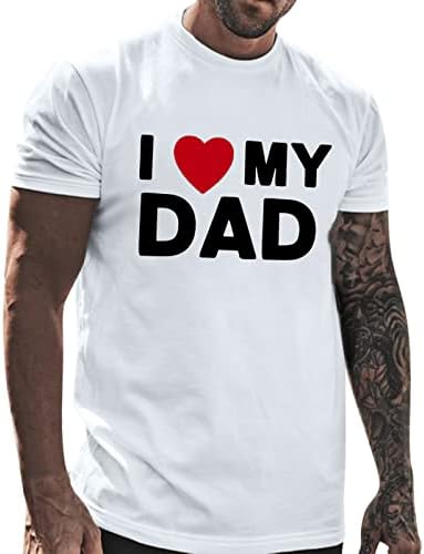 XXBR-ov majice kratkih rukava za muškarce, 2022. novo ljeto Volim moj otac Print Slim Fit Basic Tops Crewneck