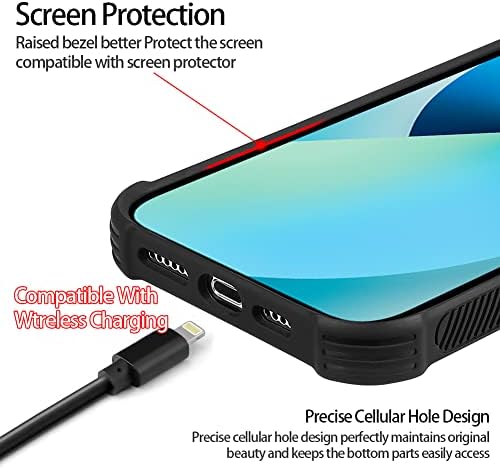 Kanghar Case kompatibilan sa iPhone 13, crnom leopardnom dizajnu, guma Teksture Neklizaju + otporni na TPU zaštitna