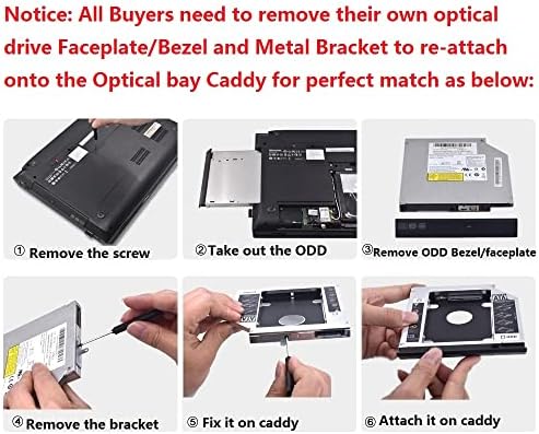 Univerzalni 9.5 mm SATA 2. Hard Disk HDD SSD optički zaliv Caddy Frame Tray za Acer Aspire v17 Nitro vn7-791g