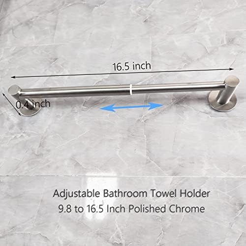 Kitsedit ručnik sa samoljepljivim ne bušilicama od nehrđajućeg čelika brušeni nikl podesiv kupaonici Držač ručnika proširivih ručnika