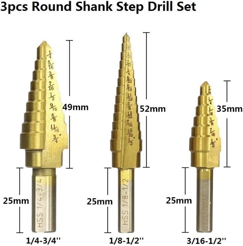 Čelična bušilica Drida Step Step bušilica 1/8 -3/4 inčni koračani bušilica titanijum presvučena HSS coe bušilica