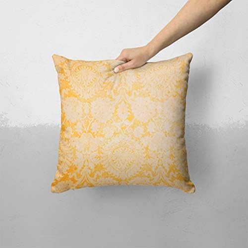 Iirov senf žuti karfiol uzorak damaska ​​- prilagođeni ukrasni kućni dekor unutarnji ili vanjski bacanje jastuka