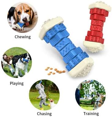 Štene luv interaktivne igračke za pse za dosadu i poticanje - crvena | Teška guma i najlon gotovo neuništile igračke za pse za agresivne žvakače | Puppy Theeght pas zagonetke liječe igračke za obogaćivanje