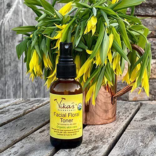 Vika's Essentials certificirani organski cvjetni tonik za lice za suhu kožu