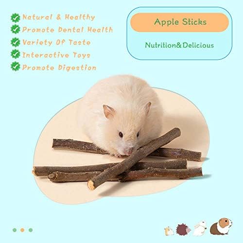 Igračke za žvakanje kunića za zube, prirodni štapići od jabuka Timothy hay Sticks slatki bambusovi