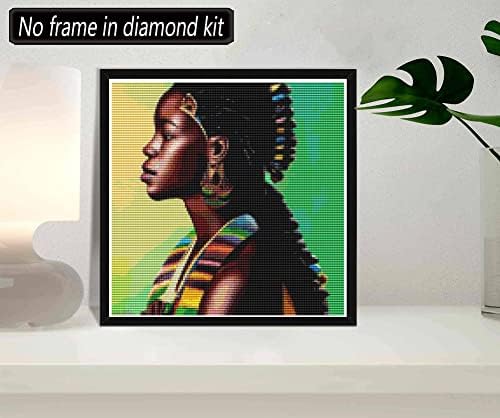 Skryuie 5d Full Bušilica Dijamantna slika Afričkim ženama su zeleni po broju kompleti, boja s dijamantima umjetnosti