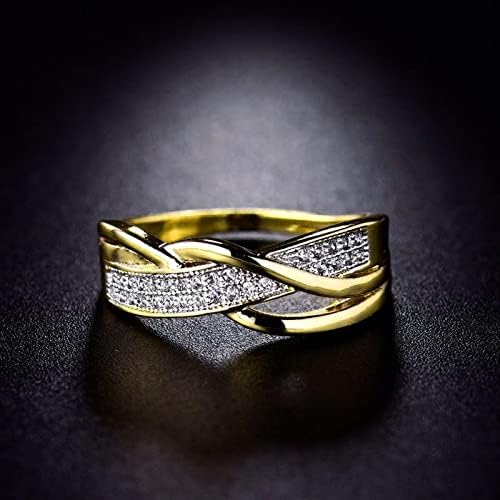 Sparkly Geometric Curve Circon Ring Vječni ljubavni prstenovi za žene Djevojke Modni majčin dan