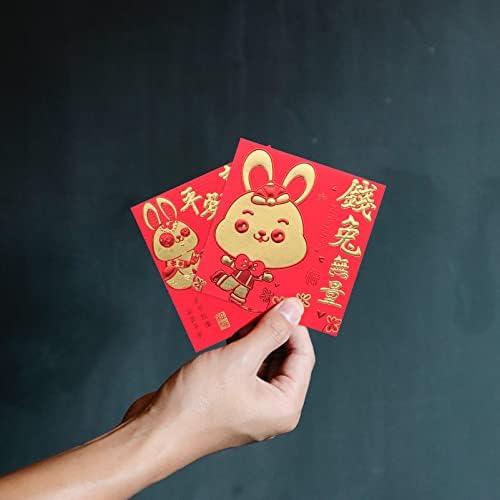 Aboofan 66kom kineske Nove godine novac koverte 2023 godina zec Hong Bao Kineski Zodijak crveni paketi srećni