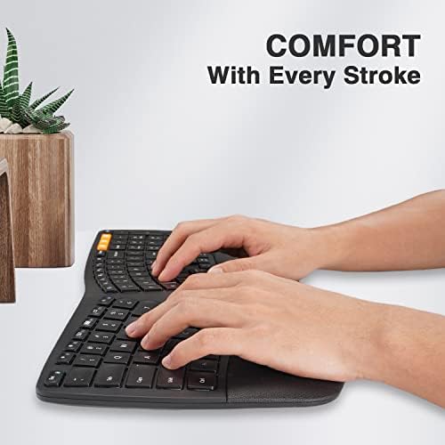 Protoarc bežična ergonomska tastatura, EK01-NL Ergo Bluetooth tastatura, split dizajn, oslonac za dlan,