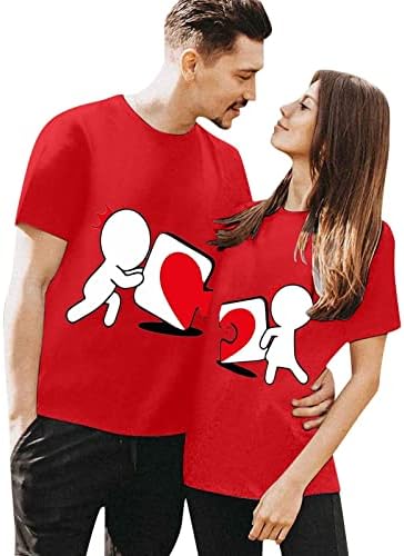 Ženske vrhove Valentinovo voli srce tiskane majice Ljetni casual kratkih rukava TEES Trendi labavi comfy bluze
