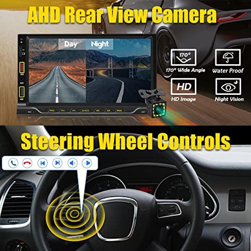 Double Din Car Stereo Player kompatibilan sa Apple Carplay i Android Auto - 7 inčni automobil MP5 sa BT |