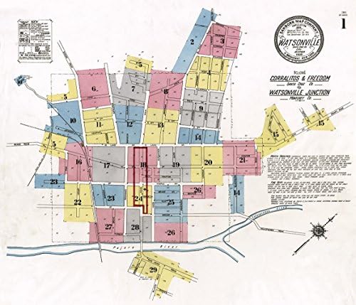 Mape Antiguos - Watsonville, okrug Santa Cruz, Kalifornija Mapa od strane Kaldonske karte Carbor Company