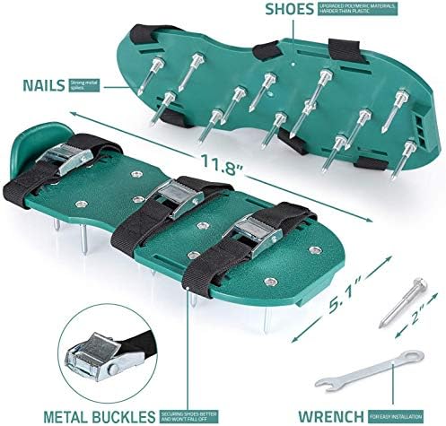 Abco Tech cipele za Aerator travnjaka-za prozračivanje tla za travnjake - 3 podesive trake i metalne