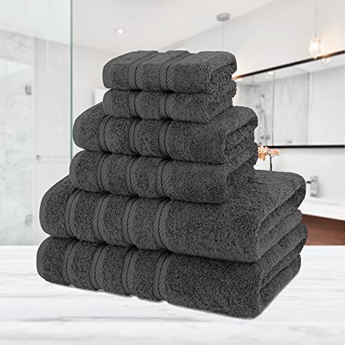 Američki meki posteljina 6 komada ručnika za ručnik i 21x32 Fluffy pjenastim paketom za kupanje