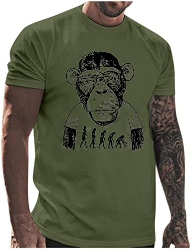 XXBR ljetne majice za muške kratki rukav, ulica Chimpanzee Monkey Print Crewneck Tee The Casual