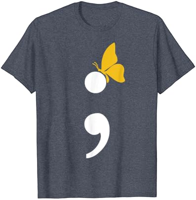 Tačka I Zarez Leptir Samoubistvo Depresija Prevencija T-Shirt