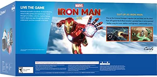 PlayerO Play-stanica VR Marvelov Iron Man VR paket: slušalice, kamera, 2 pokretne kontrolere pokreta, digitalni kod za PS-4 PS-5, bijeli