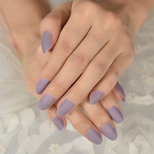 Badem kratki sivi nokti Matter Quality Press On Savjeti za nokte manikura lažni nokti ljepota