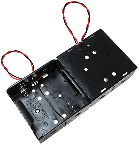 E-izvanredna kutija za baterije 2kom 2x D ćelija crna jedna pored druge kućišta držača baterija sa žičanim