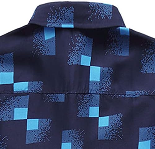 Jeke-dg Muška mozaička košulja s dugim rukavima Košulja Comfort Comfort Plaid Graphic Dugme-down