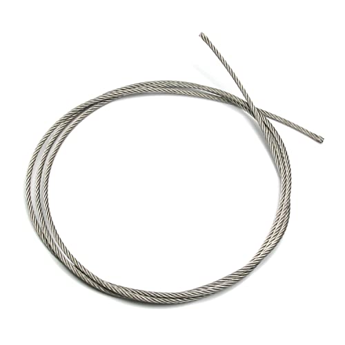 Bettomshin 1kom 6.56 Ft 304 žičano uže od nerđajućeg čelika, 4mm Dia kablovsko uže Fleksibilno za