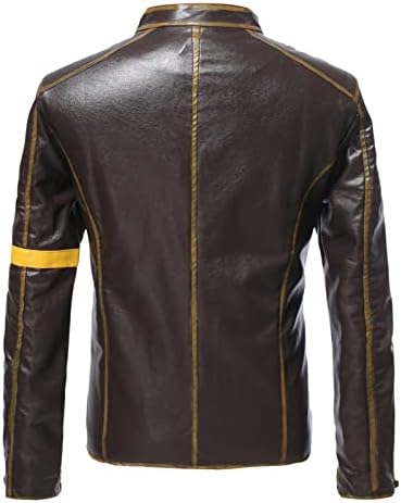 Muška vintage uznemirena jakna za biciklistu Retro Slim Fit motociklističke jakne casual zip