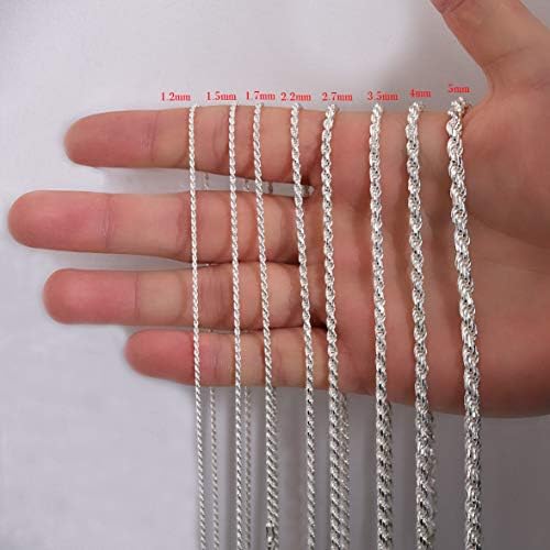 Autentična Čvrsta Srebra Rope Dijamant Rez Pleteni Twist Link .925 Itprolux lanci za ogrlice 1MM -