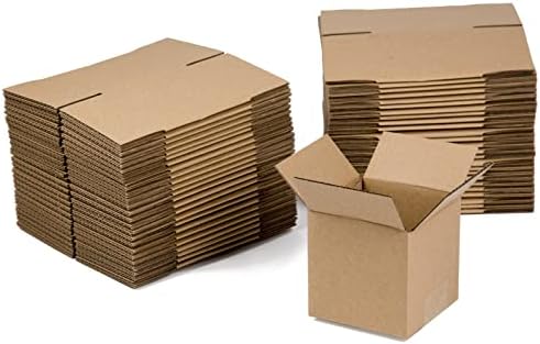 SUNLPH 50 pakovanje 4x4x4 inča kutije za otpremu, male valovite kartonske kutije za slanje i pakovanje, braon