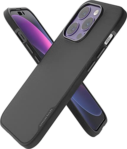 Smartshish iPhone 14 Pro Slim Case - GripMunk kompatibilan sa magsafe [laganim + zaštitnim] tankim prikrivanjem sa oblogom od mikrovlakana - crna veza