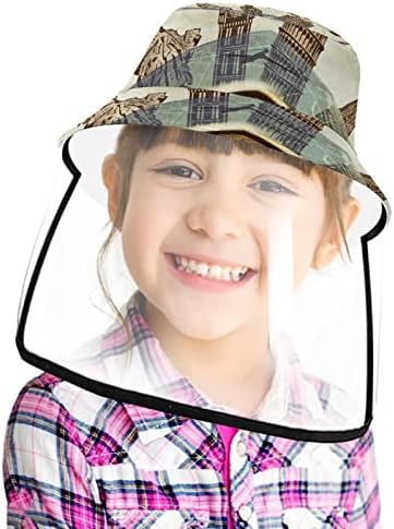 Zaštitni šešir za odrasle sa štitom za lice, ribarsko šešir protiv sunčeve kape, kompas Retro Style poznata