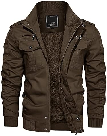 Crysylly Muška zima Ležerna zadebljana multi-džepna jakna za poljsku odjeću Fleece Cargo Jackets