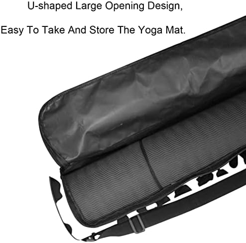 Yoga Mat torba, crno-bijeli Leopard uzorak Vježba Yoga Mat Carrier full-Zip Yoga Mat torba za nošenje sa podesivim