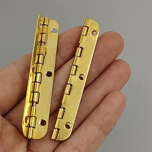 Sdewfg 2pcs Zlatni metalni šarki mini dugi zlatni zglobni šarki namještaj hardverski ormar nakit