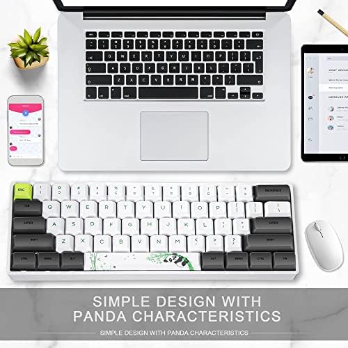 Uuoeebb CHARAN SK61 61 tasteri mehanička tastatura za igre, bambus šumska Panda 60% kompaktna RGB tastatura