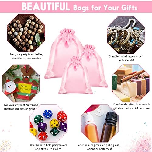 60 pack saten poklon vrećice s vrhovima poklon-poklon torbe nakit torbice za bebe tuširanje Novogodišnje poklon