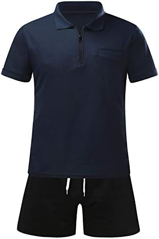 Muški mamus tux dvodijelni setovi hlače džepovi šorcs majice rukav ljetni muški i plažni kratki