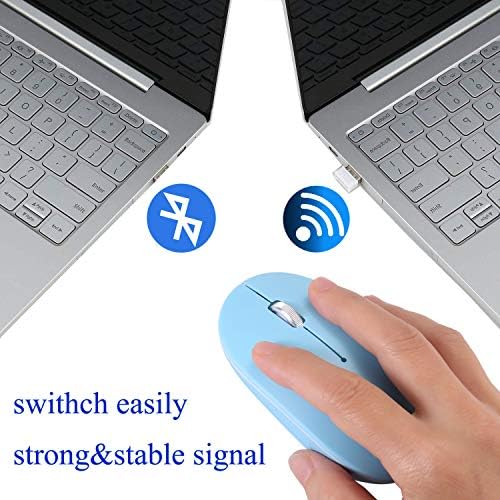Plavi punjivi Bluetooth miš 2.4 G bežični bešumni Klikni miš sa dva načina rada računarski