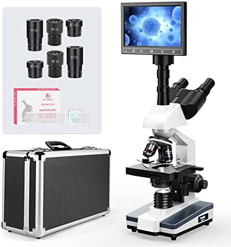[Research-Grade] Vabiooth Lab spoj Trinokularni mikroskopi 40x-2000x uvećanje sa 7 LCD ekran 5MP E-okular,