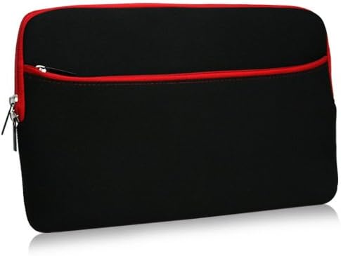 Boxwave Case Kompatibilan sa Lenovo joga 7 - Softsuit sa džepom, mekani torbica Neoprene poklopac rukav džep sa zatvaračem - Jet crni sa crvenom oblogom
