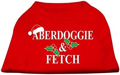 Mirage Pet proizvodi 12-inčni aberdoggie božićni ekran za ispis majica za kućne ljubimce, srednje, crvene boje