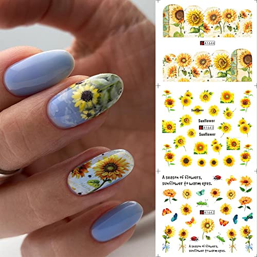 Suncokretove naljepnice za umjetnost noktiju cvjetni cvijet Nail Art naljepnice za prijenos