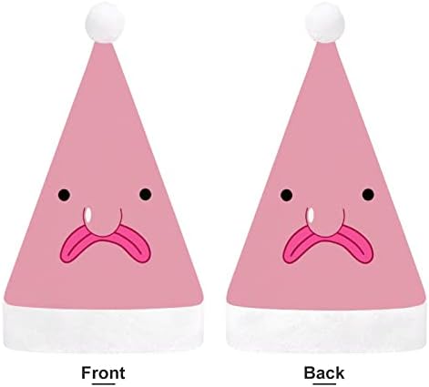 Pink Blob riba Blobfish Božić šešir Santa šešir Funny Božić kape Holiday Party kape za žene /