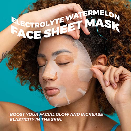 Vitamasques Electrolyte lubenica maska za lice hidratantna korejska maska za lice sa hijaluronskom kiselinom za Punašnu & hidratizirana koža - prirodna & biorazgradiva - veganska, bez parabena & Gluten