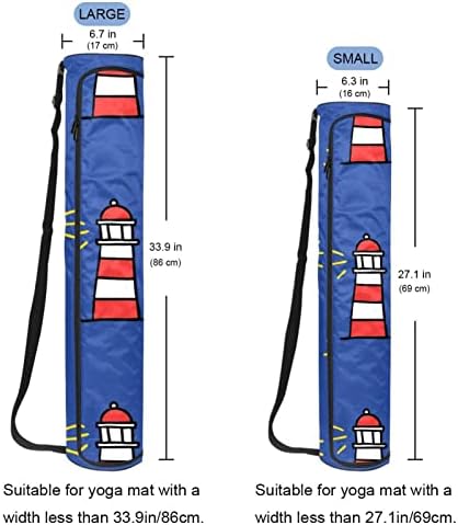 Lighthouse doodle Pattern Yoga Mat torbe sa punim patentnim zatvaračem Yoga torba za nošenje za žene i muškarce,