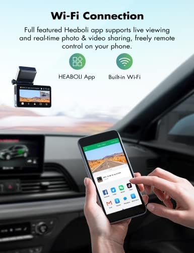 Heaboli 4K dvostruka crtica s prednjim i stražnjim dijelom, Wi-Fi GPS, crtica za automobile sa 3 inča IPS