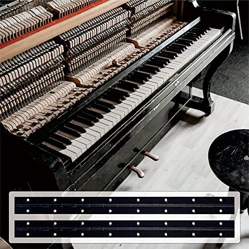 2pcs 16-inčni crni klavir šarke za šarke za ormare za teške uvjete i klavirske šarke Sliver od nehrđajućeg